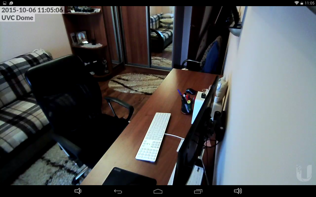 UniFi Video Camera Dome полноэкранный Live View в приложение на андроид 