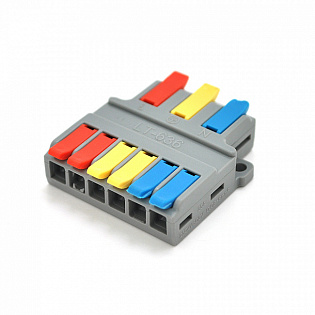 Клеммная колодка с нажимными зажимами 3х6-провода LT-636 для распределительных коробок, 450V / 32A, 