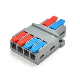 Клеммная колодка с нажимными зажимами 2х4-провода LT-624 для распределительных коробок, 450V / 32A, 