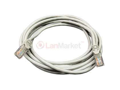 Патч-корд литой САТ.5E, UTP, RJ45, CU, 1 м, серый