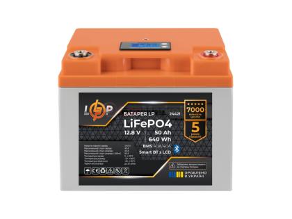 Аккумулятор LP LiFePO4 12,8V - 50 Ah (640Wh) (BMS 40A/40А) пластик LCD Smart BT