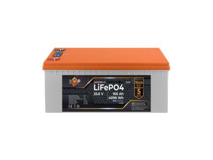 Аккумулятор LP LiFePO4 25,6V - 160 Ah (4096Wh) (BMS 150A/75А) пластик LCD для ИБП