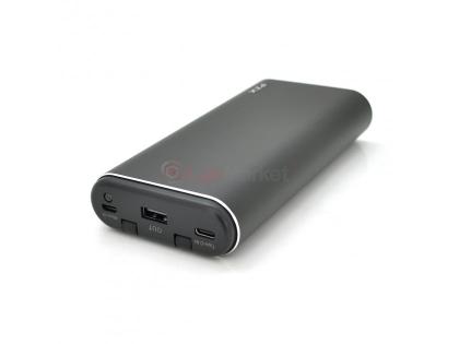 Power bank 20000mAh PZX-V23, USB-3.0A + 1A + кабель USB micro / Type-C, LED, Black, Blister-BOX