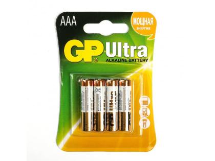 Батарейка GP Ultra 24AU-2UE4 щелочная AAA, 4 шт в блистере