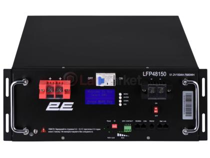 Аккумуляторная батарея 2E LFP48, 48V, 150Ah, 19″ LCD 16S