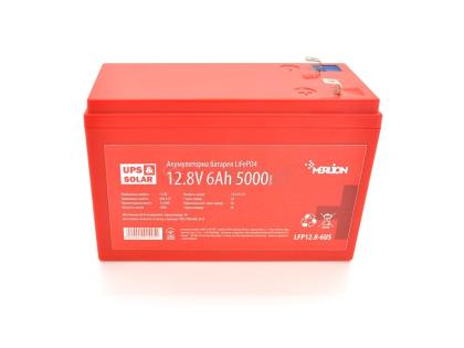 Литий-железо-фосфатный аккумулятор LiFePO4 12.8V 6AH (4S1P/BMS-10A), для UPS, 5000 циклов