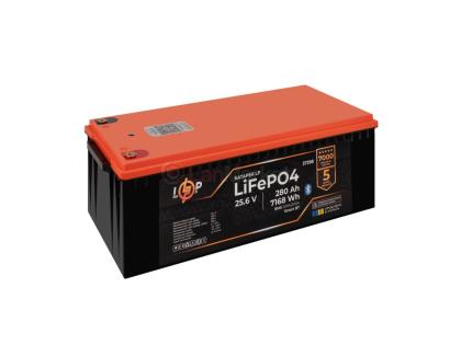 Аккумулятор LP LiFePO4 25,6V - 280 Ah (7168Wh) (BMS 200A/200А) пластик Smart BT