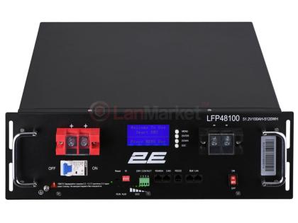 Аккумуляторная батарея 2E LFP48, 48V, 100Ah, 19″ LCD 16S