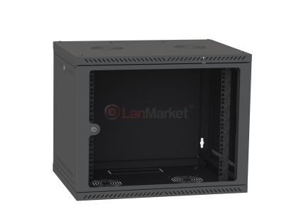 Шкаф настенный 12U 600x600 дверь стекло, черный