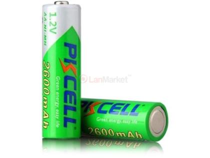 Аккумулятор PKCELL 1.2V AA 2600mAh NiMH Rechargeable Battery, 2 штуки в блистере цена за блистер