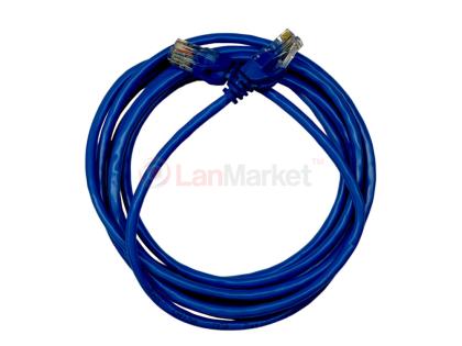 Патч-корд литой САТ.5E, UTP, RJ45, CCA, 0.25 м, синий