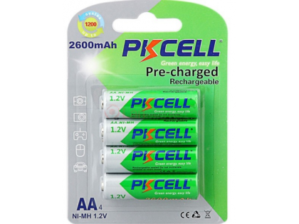 Аккумулятор PKCELL 1.2V AA 2600mAh NiMH Already Charged, 4 штуки в блистере цена за блистер