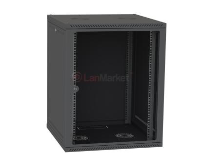 Шкаф настенный 22U 600x600 дверь стекло, черный