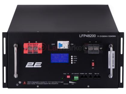 Аккумуляторная батарея 2E LFP48, 48V, 200Ah, 19″ LCD 16S