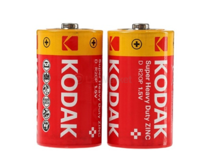 Батарейка солевая KODAK Extra Heavy Duty R20, 2шт в блистере