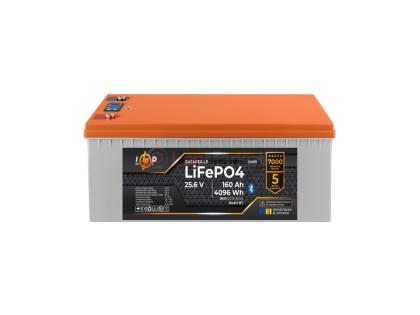 Аккумулятор LP LiFePO4 25,6V - 160 Ah (4096Wh) (BMS 200A/100А) пластик LCD Smart BT