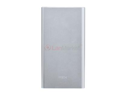 Power bank 10000mAh PZX-V68, USB-2.1A + 1A + кабель USB micro, LED фонарик, Grey, Blister-BOX