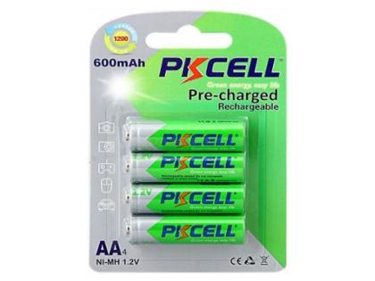 Аккумулятор PKCELL 1.2V AA 600mAh NiMH Already Charged, 4 штуки в блистере цена за блистер