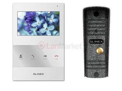 Комплект видеодомофона SQ-04 белый + Панель вызова ML-16HD антична