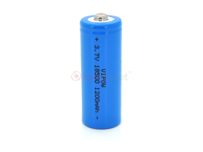 Аккумулятор 18500 Li-Ion Vipow ICR18500 TipTop, 1200mAh, 3.7V, Blue