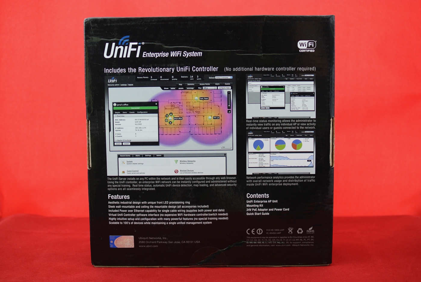 UniFi AP в коробке вид сзади 