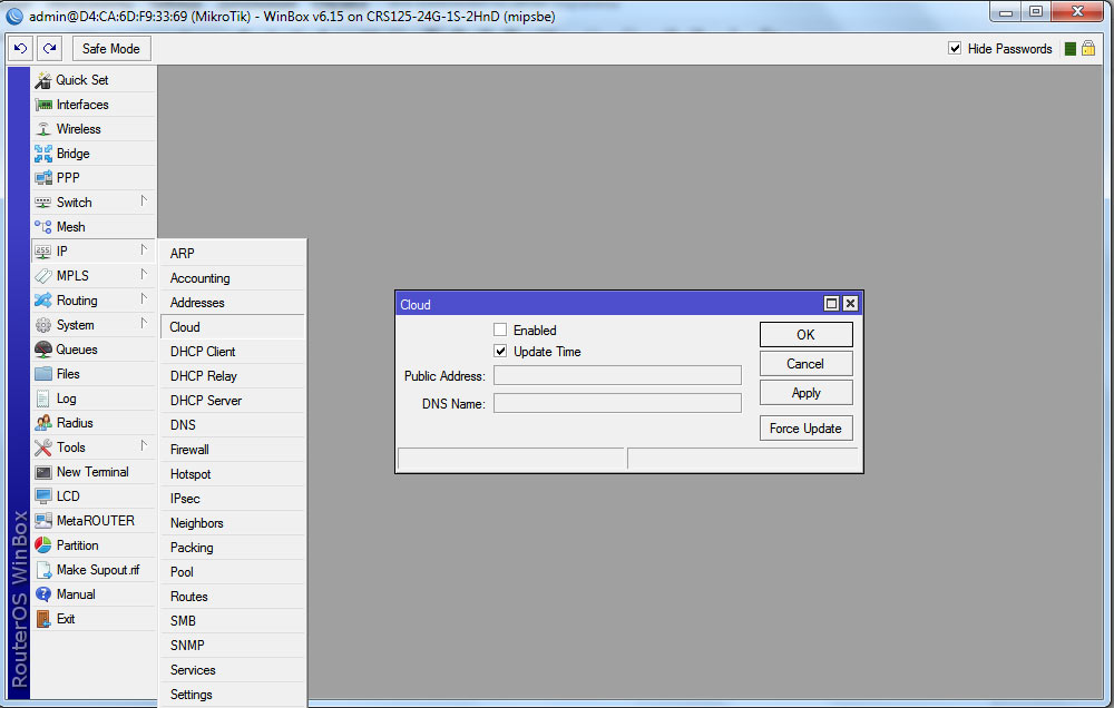 Mikrotik Router OS: Cloud