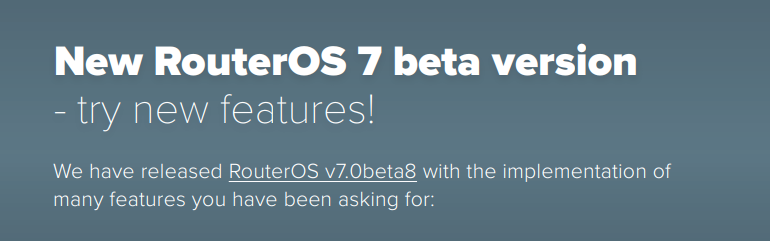 Новая бета-версия RouterOS 7! 