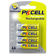 Аккумулятор PKCELL 1.2V AA 2600mAh NiMH Rechargeable Battery, 4 штуки в блистере цена за блистер