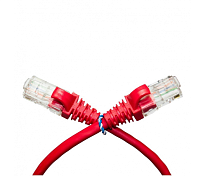 Патч-корд литой CCA, UTP, RJ45, Cat.5e, 0,3m, красный Q1000
