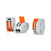 Клема з натискними затискачами 2-провідна WAGO K222-412 для розподільних коробок, 2-pin, сіро-ора