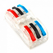 Клеммная колодка с нажимными зажимами 3-проводная SPL-3 для распределительных коробок, 3-pin, прозра