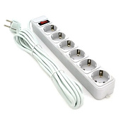 Сетевой удлинитель Gembird SP6, 220В 10А, 6 розеток, 1.8 м, Gray, Q40