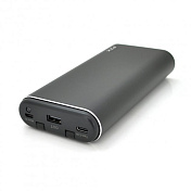 Power bank 20000mAh PZX-V23, USB-3.0A + 1A + кабель USB micro / Type-C, LED, Black, Blister-BOX