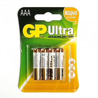 Батарейка GP Ultra 24AU-2UE4 щелочная AAA, 4 шт в блистере