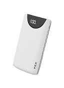 Power bank 20000mAh PZX-V20, USB-3.0A + 1A + кабель USB micro / Type-C, LED, White, Blister-BOX
