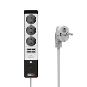 Сетевой удлинитель Senmaxu SMX-666, 3 Розетки + 4 USB, 1,5м, Grey, Box