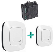 Набор управления освещением (микромодуль реле +2 беспроводных выключателя) Valena Allure, белый 