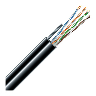 Кабель витая пара Cat. 5e U/UTP 4x2x24AWG РЕ с тросом, внешний, 305 м