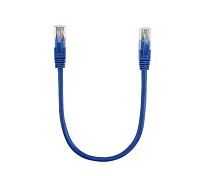 Патч-корд литой, UTP, RJ45, Cat.5e, 0,3m, синий, Cu (медь)