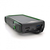 Power bank 30000 mAh Solar, PD18W, ударо захищений прогумований корпус, Green, Corton Box