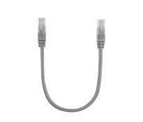 Патч-корд литой, UTP, RJ45, Cat.5e, 0.3m, серый, Cu (медь)