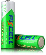 Аккумулятор PKCELL 1.2V AA 2600mAh NiMH Rechargeable Battery, 2 штуки в блистере цена за блистер