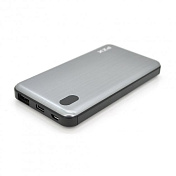 Power bank 10000mAh PZX-V70, USB-2.1A + 1A + кабель USB micro, LED фонарик, Iron Gray, Blister-BOX