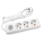 Подовжувач Panasonic X-tendia із заземленням 3 гнізда, 2 м, із захисними шторками, із вимикачем, сер