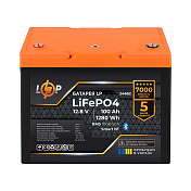 Аккумулятор LP LiFePO4 12,8V - 100 Ah (1280Wh) (BMS 100A/50А) пластик Smart BT