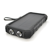 Power bank 20000 mAh Solar, Type-C/PD/QC3.0, ударозахищений прогумований корпус, Black, Corton