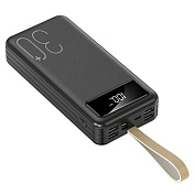 Power bank 30000 mAh, YM-318KCX, Input: 5V / 2.1A, Output: 5V / 2.1A, With owner cable, Black, BOX