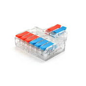 Клемна колодка з натискними затискачами 2х6-проводу LT-626T для розподільчих коробок, 450V/32A, прозора