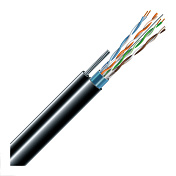 Кабель витая пара Cat. 5e F/UTP 4x2x24AWG РЕ с тросом, внешний, 305 м