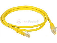 Патч-корд литой, UTP, RJ45, Cat.5e, 0,25m, желтый, Cu (медь)